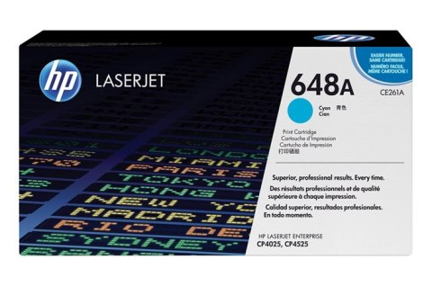 Oryginalny Toner Cyan HP Color LaserJet CP4520, Enterprise CP4025, CP4525 (648A CE261A)