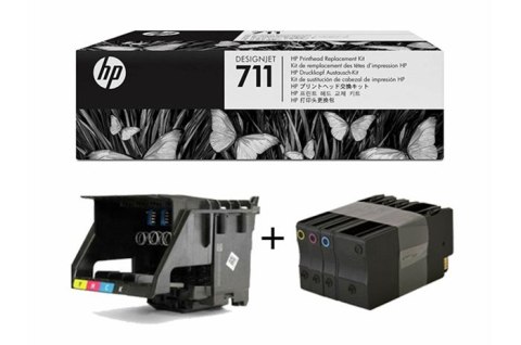 Oryginalny Zestaw do wymiany głowicy CMYK HP 711 (C1Q10A) (w zestawie wkłady atramentowe)