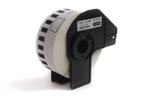Etykiety JetWorld Zamiennik Brother DK Czarny na Białym 12mm*30.48m DK22214, DK-22214, DK22.214