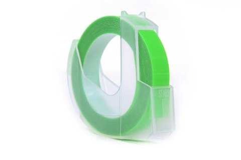 Taśma 3D JetWorld Zamiennik Dymo Białe na Fluorescencyjnym Zielonym (do wytłaczania, emboss) 9mm x 3m (S0898290) (10szt.)