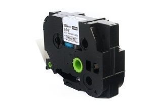 Taśma JetWorld Czarny na Białym Zamiennik Brother 24mm x 1.5m HSe-251 (HSE251, HS-251, HS251, HS2-251, HS2251, HSC-251, HSC251) 