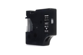 Taśma JetWorld Zamiennik Dymo D1 Biały na Czarnym 9mm x 7m LM100, LM100Plus, LM100Series, LM120P, LM280, LM300, LM350, LM350D, 