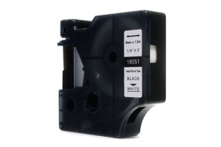 Taśma JetWorld Zamiennik Dymo Rhino Czarny na Białym (18051) rurka termokurczliwa 6mm x 1.5m