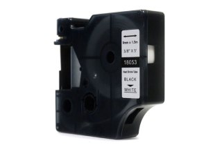 Taśma JetWorld Zamiennik Dymo Rhino Czarny na Białym (18053) rurka termokurczliwa 9mm x 1.5m